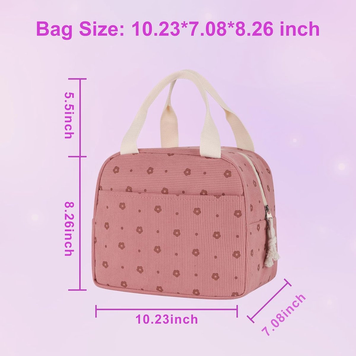 Cooler Bags - Lunch Bag - Handle Strap - Cooler Bag - Lunch Bag - Insulated Cooler Bag - Picnic Bag - 25.5*21*17cm - Suitable for work, office, travel and picnics（Purple）