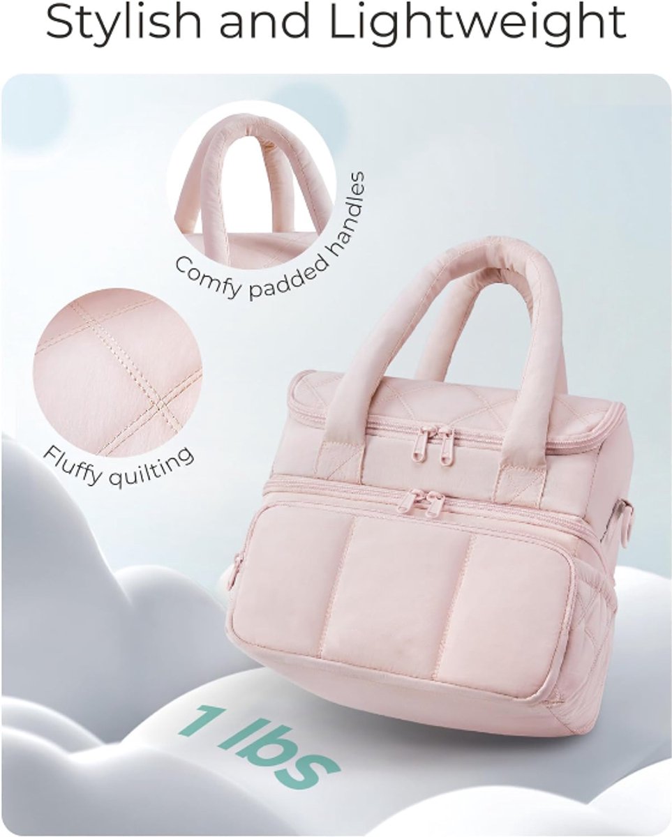 Cooler Bags - Lunch Bag - Handle Strap - Cooler Bag - Lunch Bag - Insulated Cooler Bag - Picnic Bag - Suitable for work, office, travel and picnics（Beige）