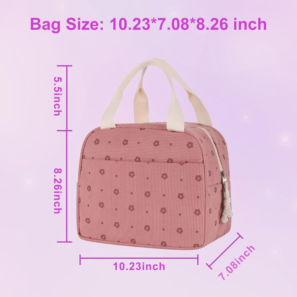 Cooler Bags - Lunch Bag - Handle Strap - Cooler Bag - Lunch Bag - Insulated Cooler Bag - Picnic Bag - 25.5*21*17cm - Suitable for work, office, travel and picnics（Pink）