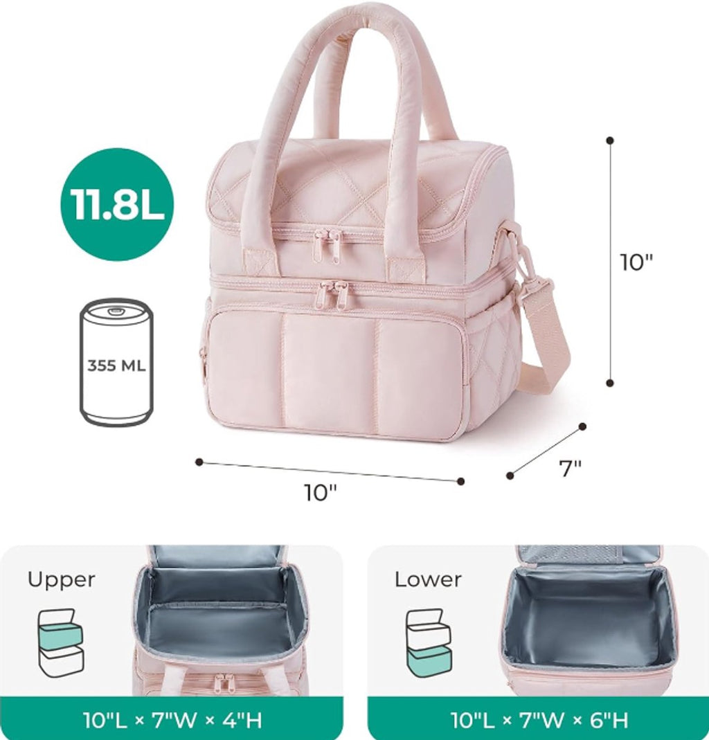 Cooler Bags - Lunch Bag - Handle Strap - Cooler Bag - Lunch Bag - Insulated Cooler Bag - Picnic Bag - Suitable for work, office, travel and picnics（Black）