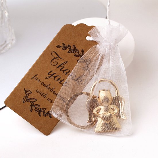Keychain - Angel pendant for men and women - Baby shower gift - Key ring - Party favor - Souvenir gift - 5 pieces