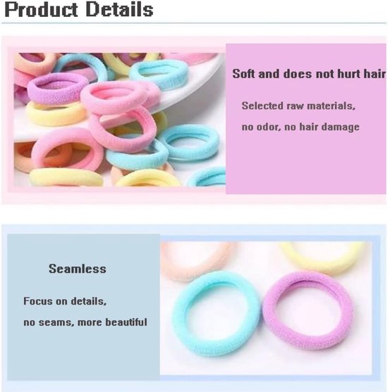 50-pack baby hair ties - multiple colors available - elastic mini hair ties - ponytail headbands - hair accessories for girls and children