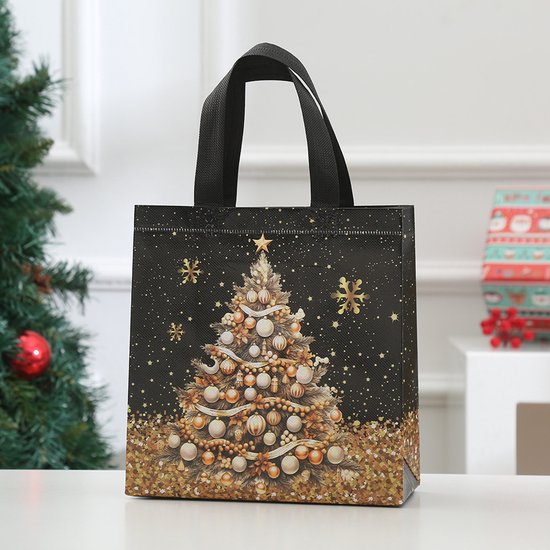 Gift Bags - Packaging Bags - Christmas Gift Bags - Foldable Laminated Waterproof Bags - Black - Candy Packaging Bags - Christmas Gift Bags - 23*22*11cm