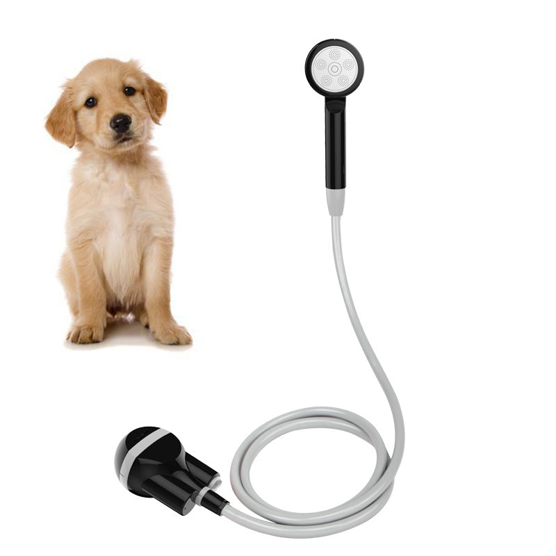 Rechargeable Portable Camping Shower with Handheld Spray Head and Flexible Hose for Outdoor Washing, Travel and Pet Cleaning, Black