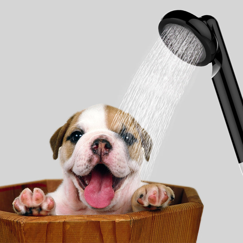 Rechargeable Portable Camping Shower with Handheld Spray Head and Flexible Hose for Outdoor Washing, Travel and Pet Cleaning, Black