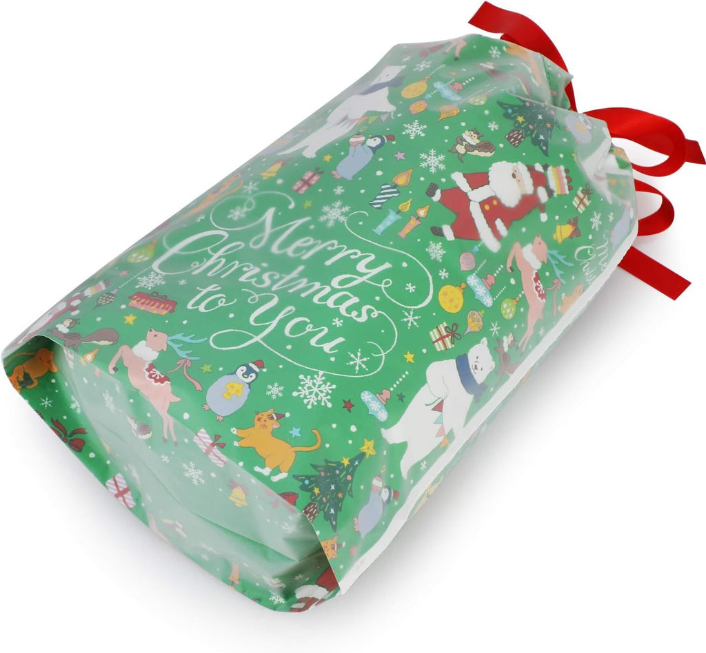 30 Pack Christmas Zipper Gift Bags, Reusable Treat and Candy Packaging Pouches for Cookies, Party Favors, Birthdays and Holiday Gifts