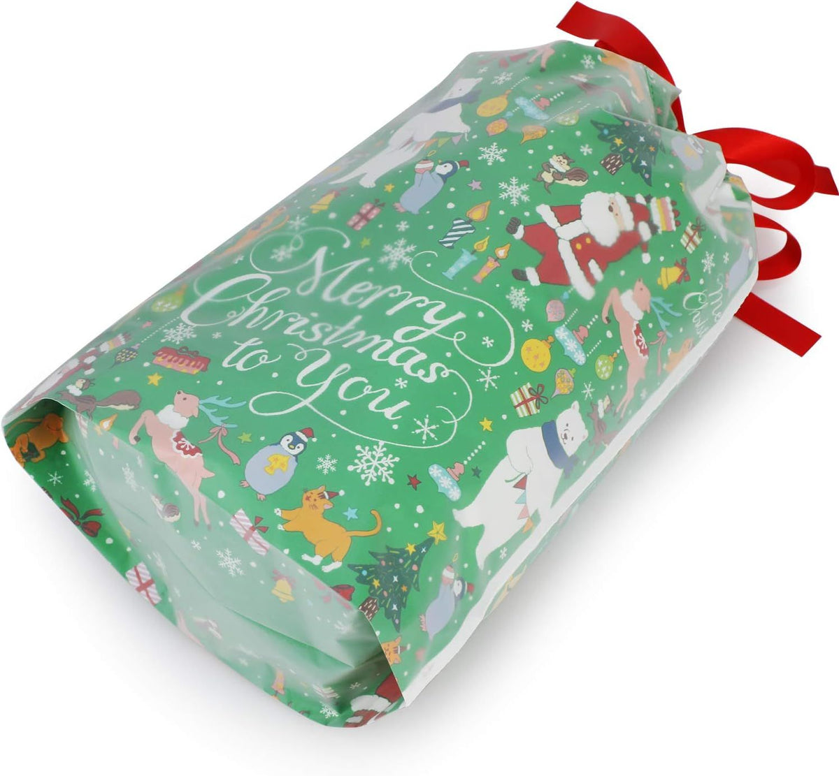 30 Pack Christmas Zipper Gift Bags, Reusable Treat and Candy Packaging Pouches for Cookies, Party Favors, Birthdays and Holiday Gifts