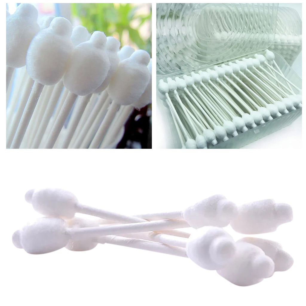 55ct Baby Cotton Swabs Safety Swabs for Kids or Babies Organic Cotton Gentle Baby Qtips Children Cotton Buds White