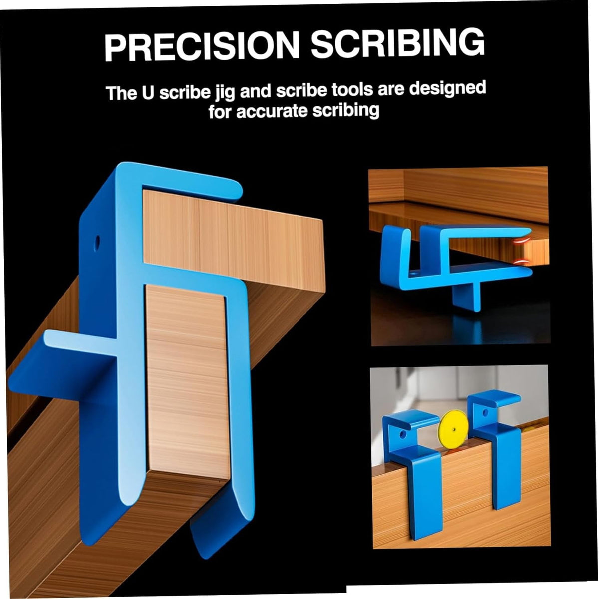Woodworking Plastic Cabinet Door Installation Clamp 3 Sets , 3 Scribing Artifacts and 3 Discs Carpentry Tools U & Scribing Tool Set Plastic Cabinet Door for Woodworking Diy & Carpentry One Size B