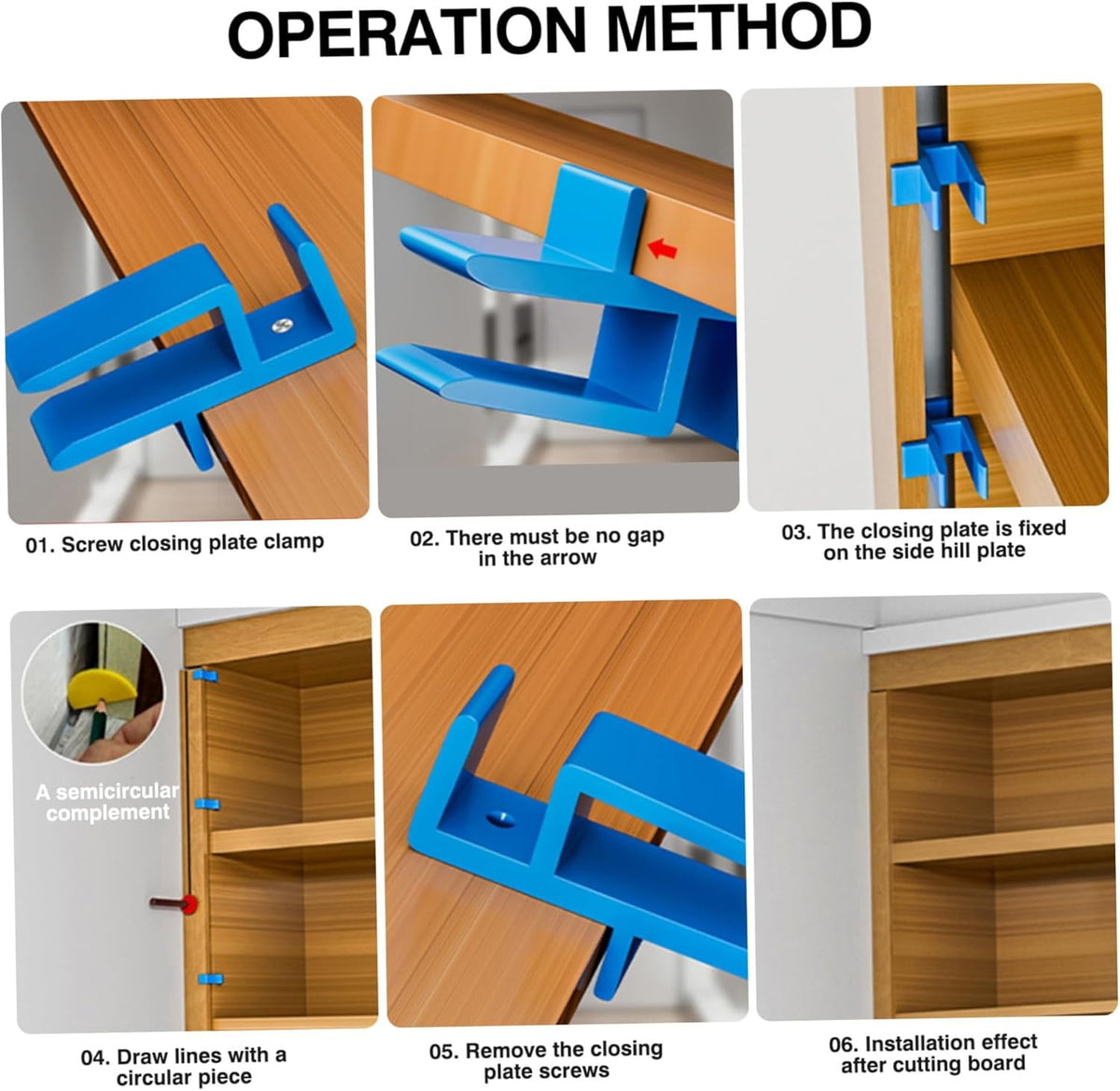 Woodworking Plastic Cabinet Door Installation Clamp 3 Sets , 3 Scribing Artifacts and 3 Discs Carpentry Tools U & Scribing Tool Set Plastic Cabinet Door for Woodworking Diy & Carpentry One Size B