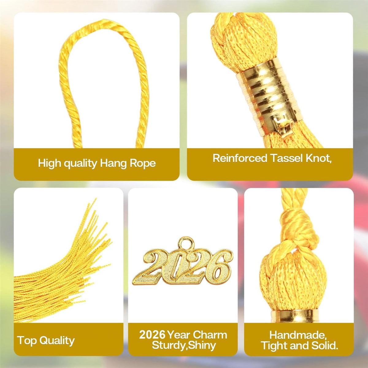 2026 Tassel Graduation, White Graduation Tassel, Tassel Charms for Graduations Cap Decorations, Tassels Memorial Grad Cords Class of 2026 High School Graduate Hat Ceremonies Accessories 1pc 2026 Graduation Season Hat Tassel Pendant White
