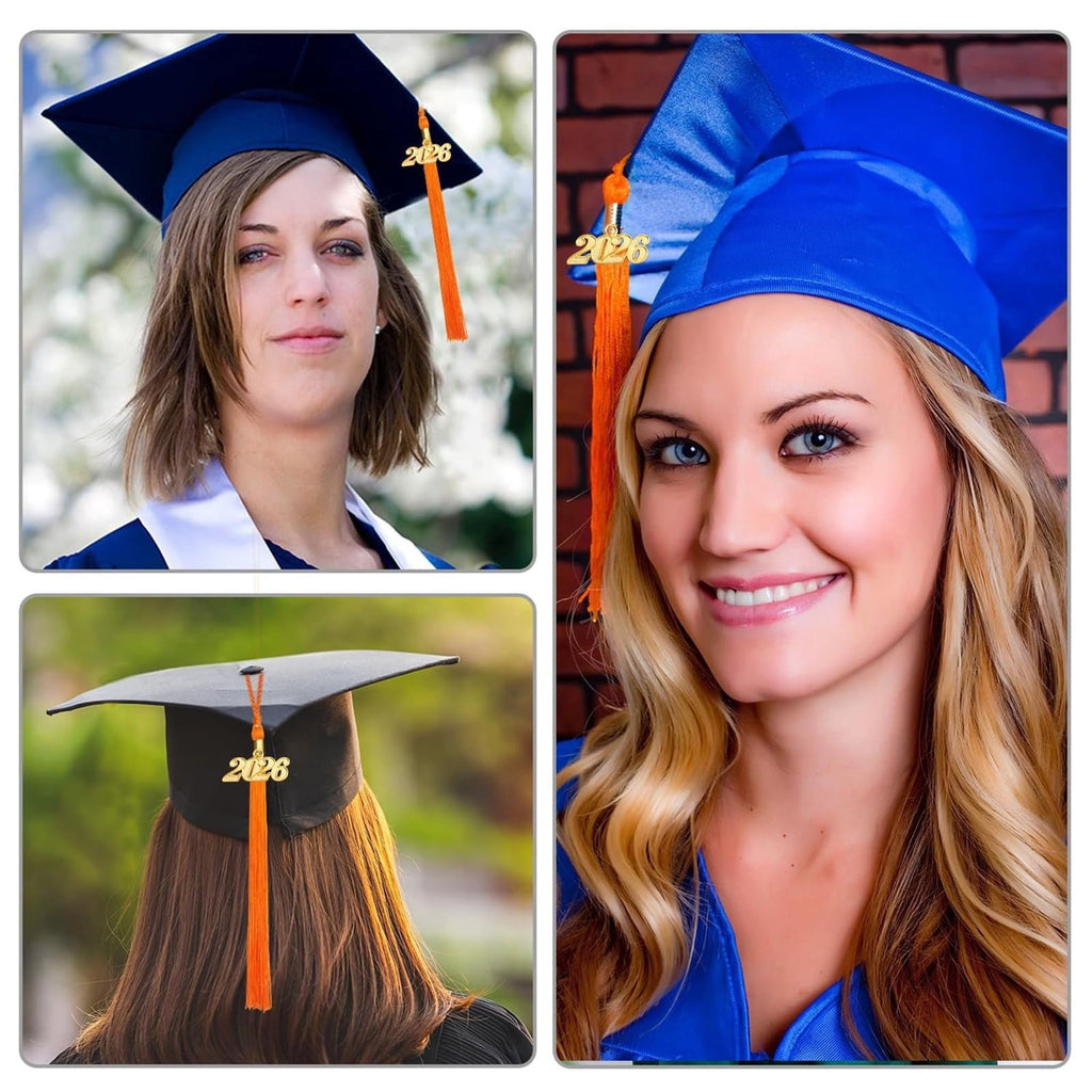 2026 Tassel Graduation, White Graduation Tassel, Tassel Charms for Graduations Cap Decorations, Tassels Memorial Grad Cords Class of 2026 High School Graduate Hat Ceremonies Accessories 2pcs 2026 Graduation Season Hat Tassel Pendant Yellow