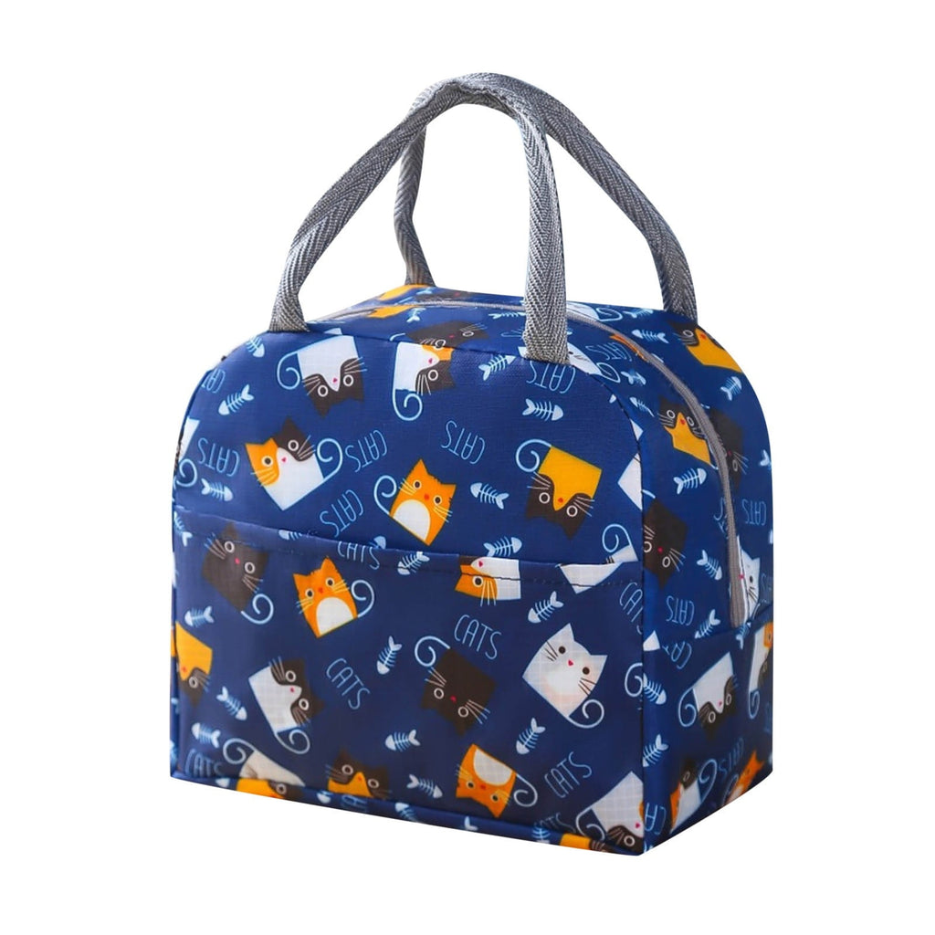 Back to School SuppliesPortable Insulated Lunch Bag Lunch Bag Fast Food Insulated Bag 1Pc B Navy Blue Cat (Include: 1×Insulated Lunch Bag)  Sale B