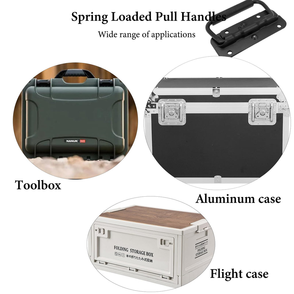 Handle - Tool Box Handle - Cabinet Handle - Tool Handle - Tool Set Handle - Tool Case Handle - Tool Bag Handle - With Grip - Black - Pack of 2