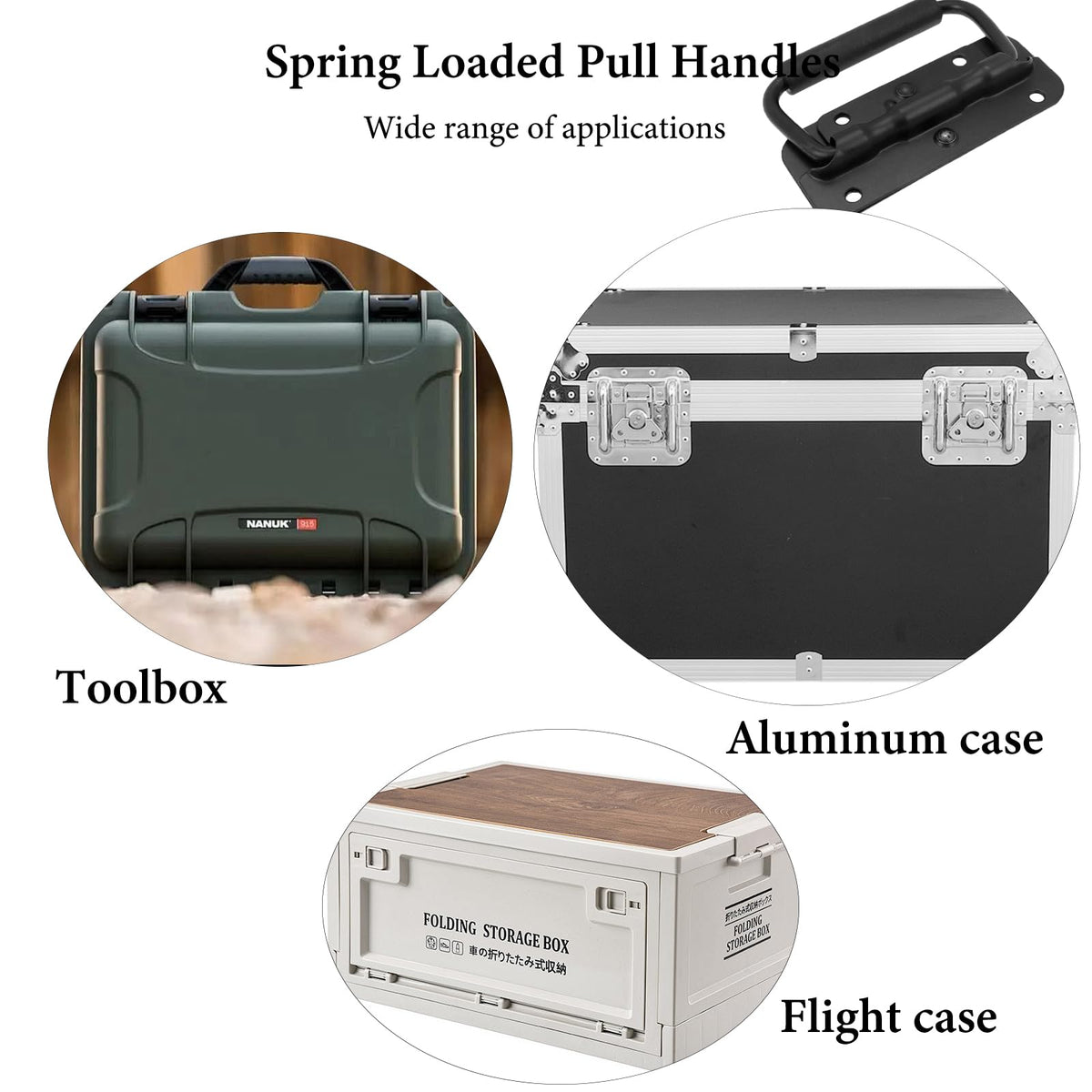 Handle - Tool Box Handle - Cabinet Handle - Tool Handle - Tool Set Handle - Tool Case Handle - Tool Bag Handle - With Grip - Black - Pack of 2