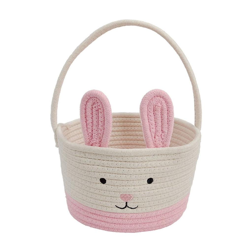 Easter Basket for Boys Girls Easter Bunny Basket with Rabbit Ears, Easter Egg Hunting Basket Easter Baskets for Kids Babies First Easter Gifts C