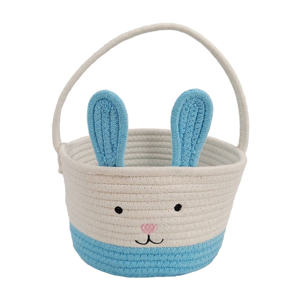 Easter Basket for Boys Girls Easter Bunny Basket with Rabbit Ears, Easter Egg Hunting Basket Easter Baskets for Kids Babies First Easter Gifts D