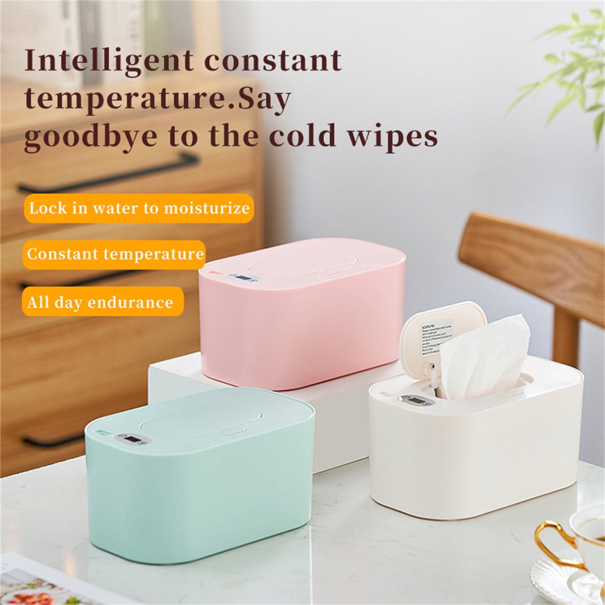 Baby Wipe Warmer Baby Wipe Heater Large Capacity Smart Wipe Warmer, Adjustable Temperature C