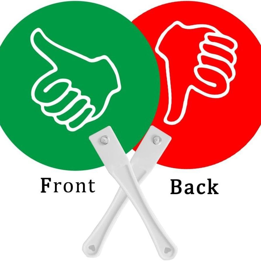 Thumbs UpThumbs Down Paddles for Classroom Voting, Teacher Event Supplies and Auction Signs 24 Packs