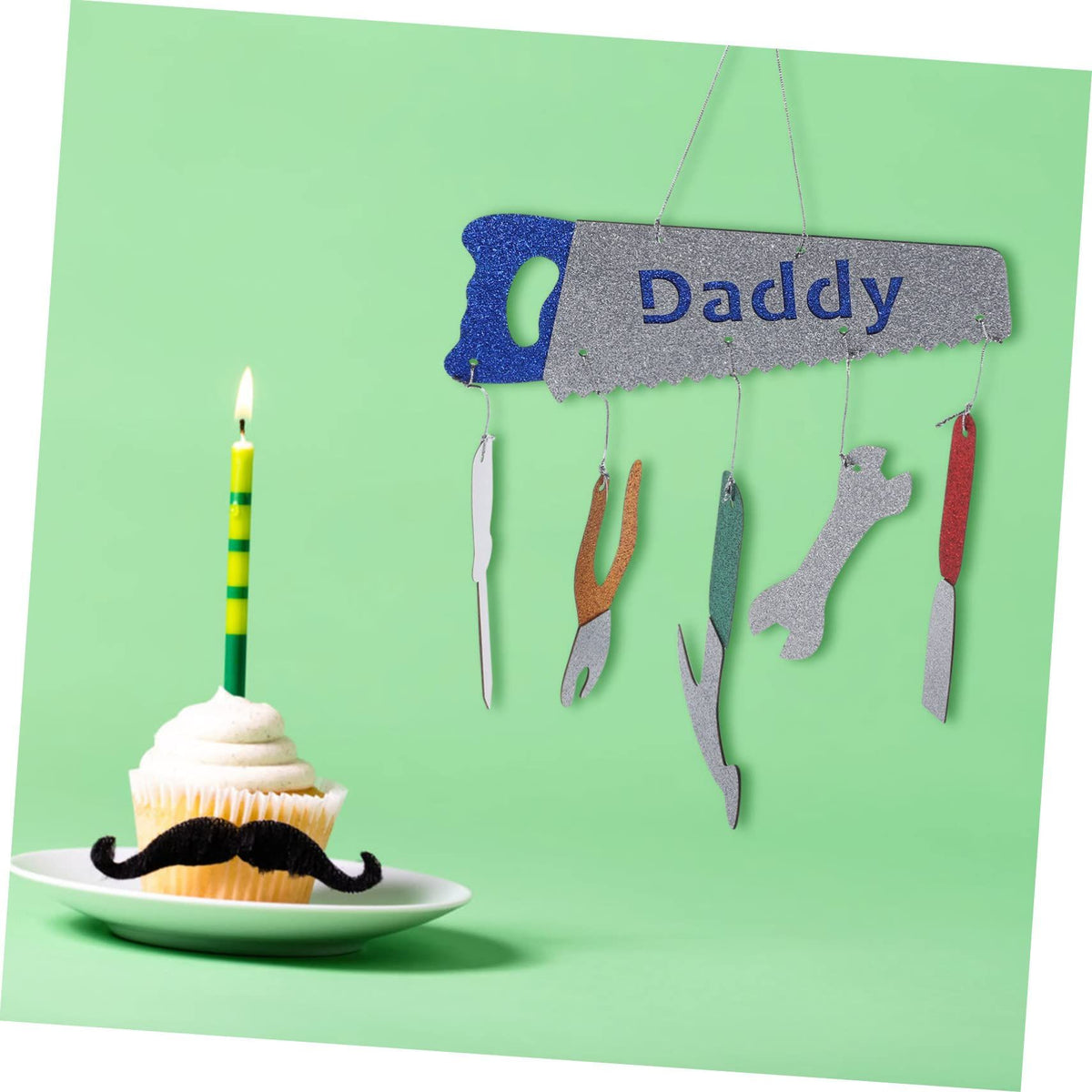 10pcs Tool Decoration Hang Tag Father's Day Hanging Decoration Fathers Day Wall Decoration Fathers Day Hanging Decoration
