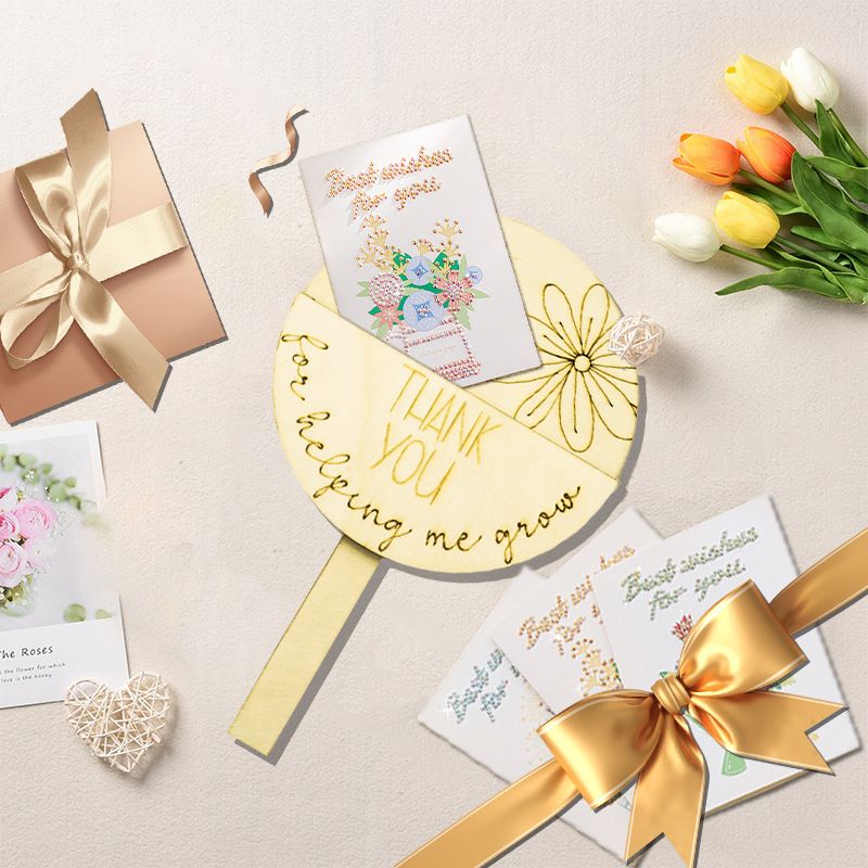Wooden Teacher Appreciation Plant Tags Sign, Thank You for Helping Me Grow Gift Card Plant Tags, Teacher Appreciation Plant