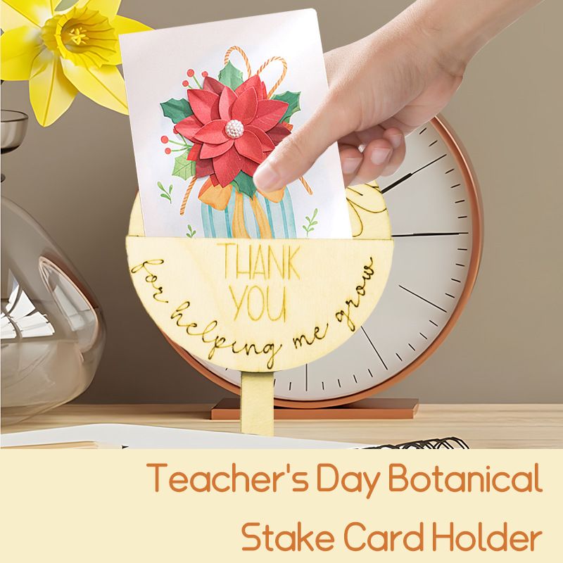 Wooden Teacher Appreciation Plant Tags Sign, Thank You for Helping Me Grow Gift Card Plant Tags, Teacher Appreciation Plant