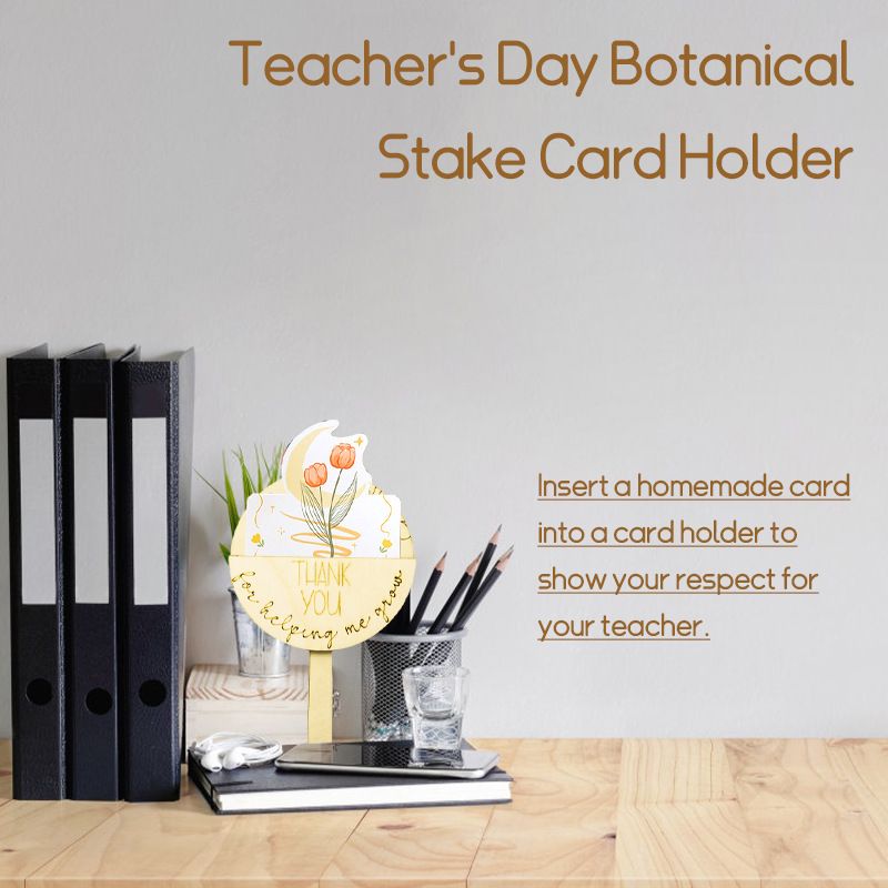 Wooden Teacher Appreciation Plant Tags Sign, Thank You for Helping Me Grow Gift Card Plant Tags, Teacher Appreciation Plant
