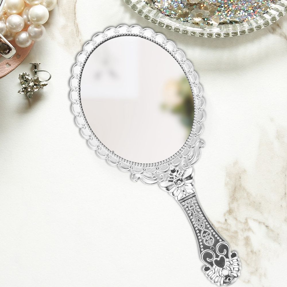 Handheld Mirror Hand Held Mirror with Handle Portable Travel Mirror Vintage Makeup Mirror