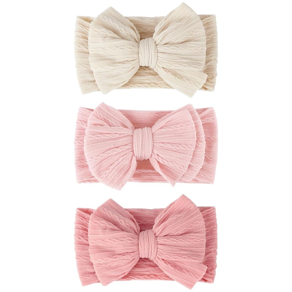 3PCS Baby Bows Headbands Nylon Baby Girl Headbands Soft Handmade Hairbands Toddler Hair Accessories for Girls Baby Newborn Infant Kids