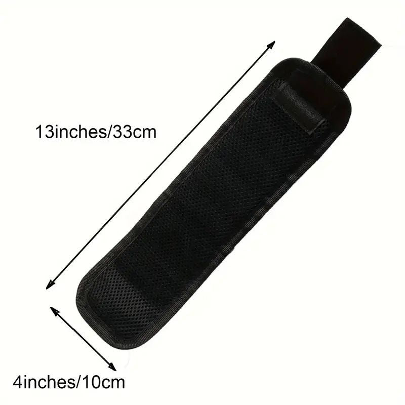 Magnetic Wristband by Wrap-It Storage - Black - Great Father Gift Wrist Magnet Tool Belt and Screw Holder（Black 5 rows with 10 magnets）Only wristband