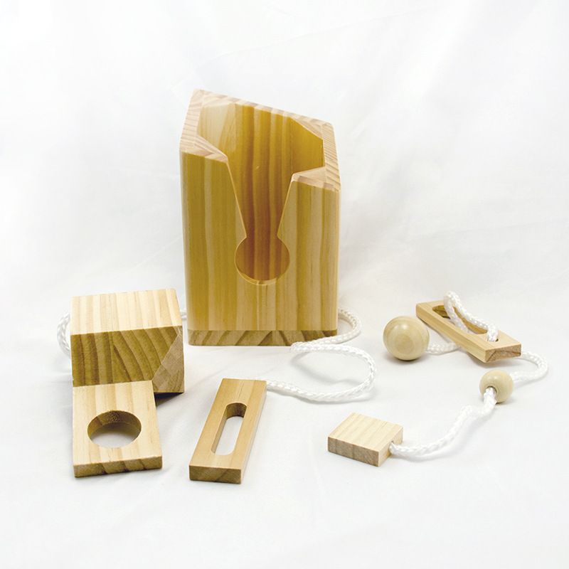 Fun Bottle Gift Lock Challenge Puzzle Game Wood Brain Teaser for Adults Party and Gathering（Excluding wine bottles）