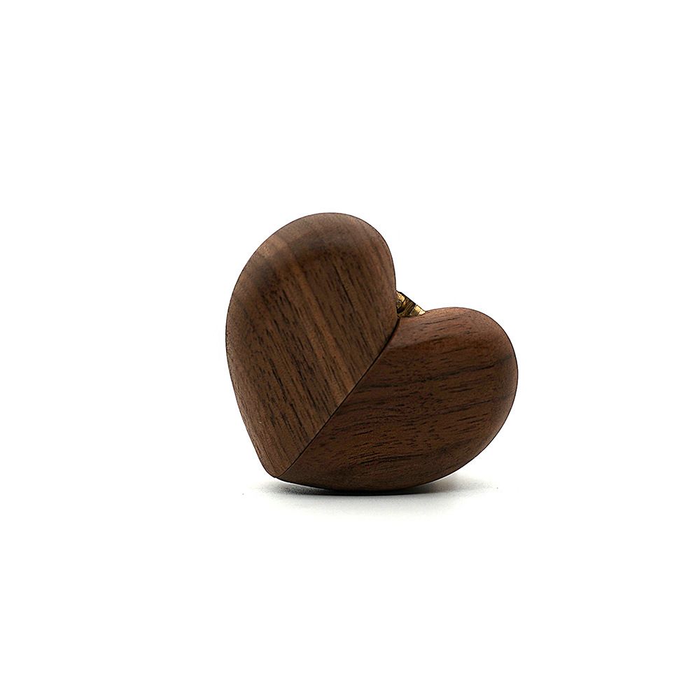 Heart Shaped Slim Secret Engagement Ring Box Wooden Pocket Sized Discreet for Wedding Ceremony Engagement Proposal Ring Bearer Ideas