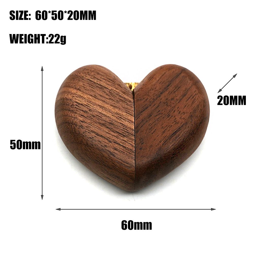 Heart Shaped Slim Secret Engagement Ring Box Wooden Pocket Sized Discreet for Wedding Ceremony Engagement Proposal Ring Bearer Ideas