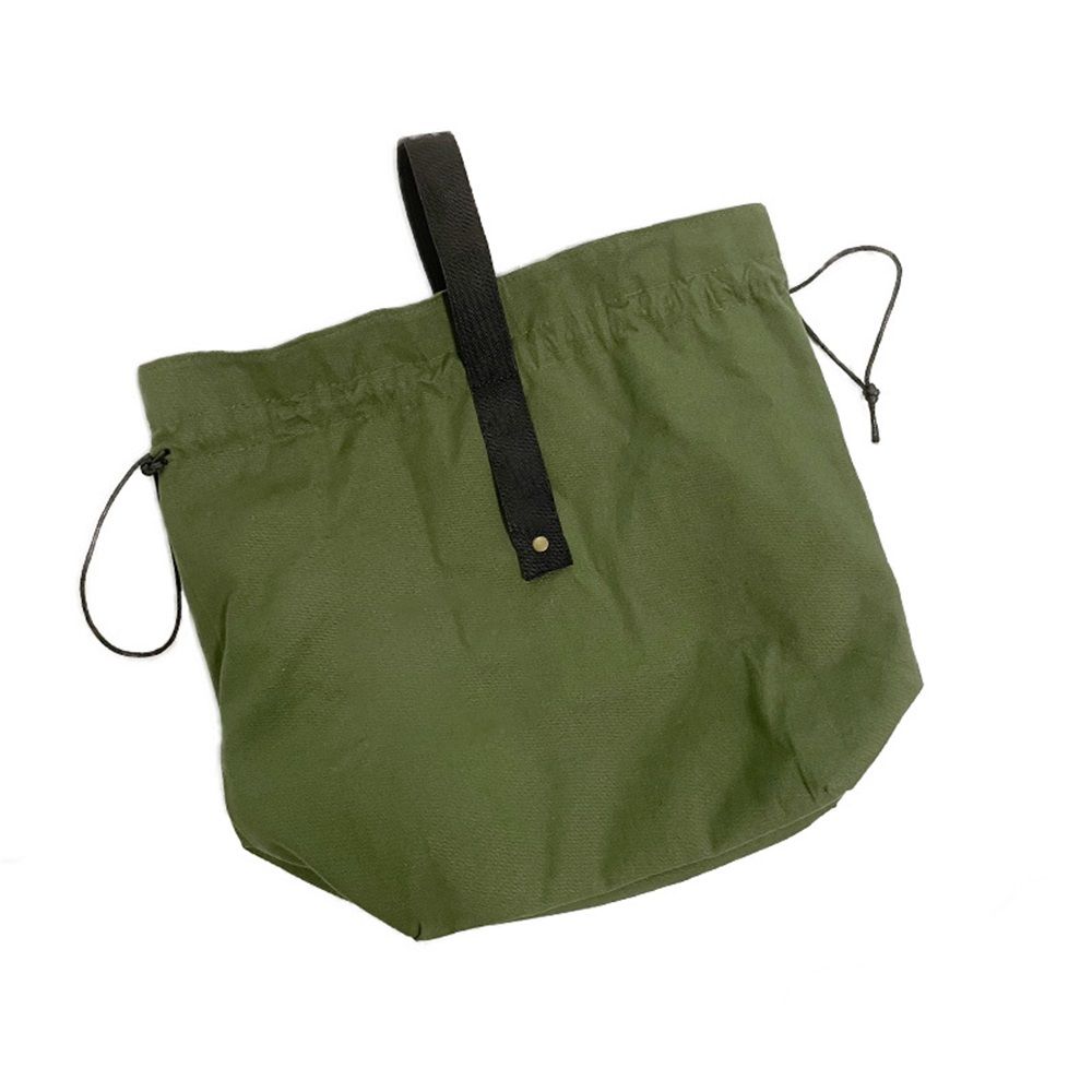 Canvas Drawstring Lunch Bag Insulated Lunch Tote Japanese Style Bento Tote Bag Reusable Lunch Bag with Handle and Drawstring（olive drab）