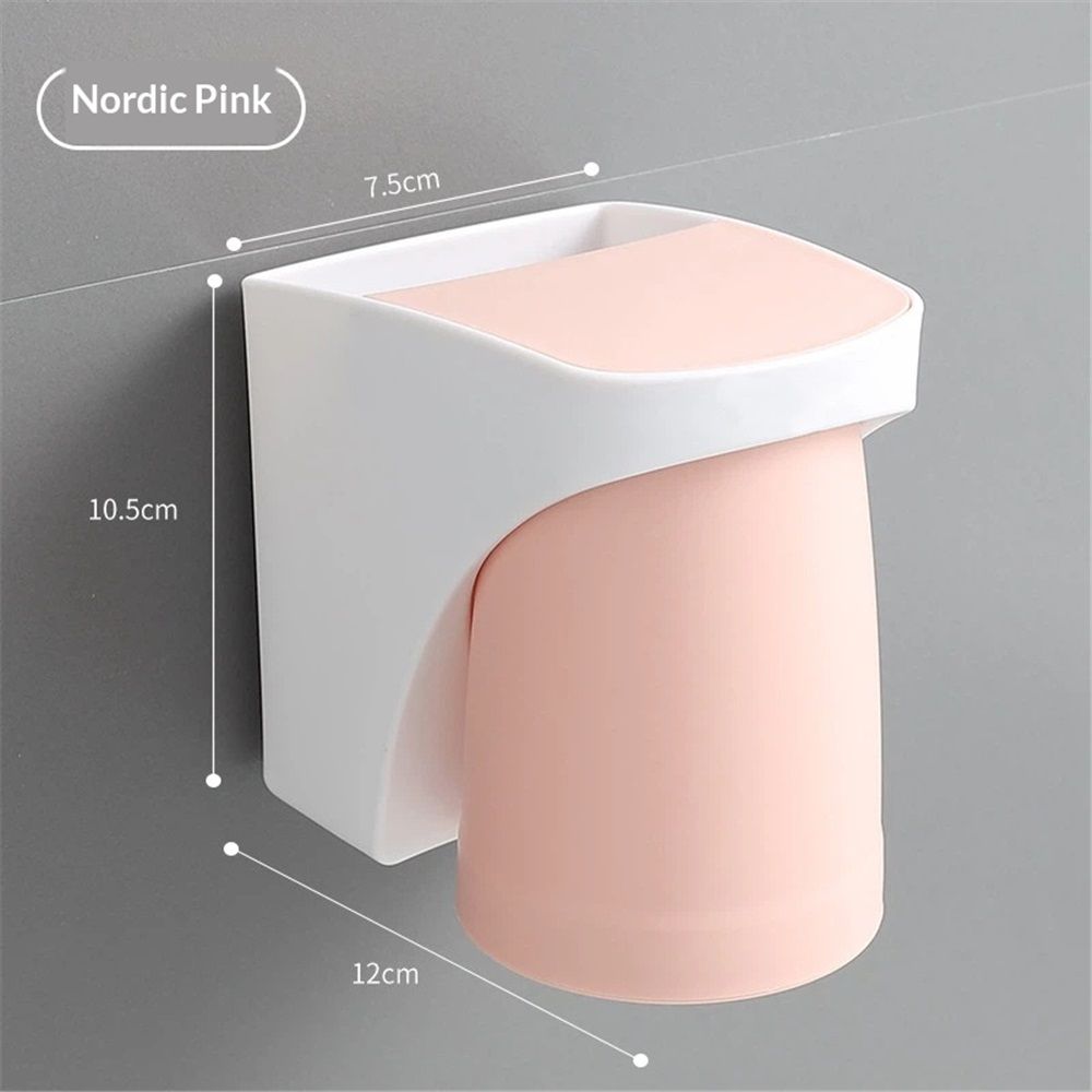Toothbrush Holder Wall Mounted Suction Cup Set, Bathroom Storage Organizer Space Saving for Family Members Father Mother and Son/Daughter(Single - One Magnetic Cup)