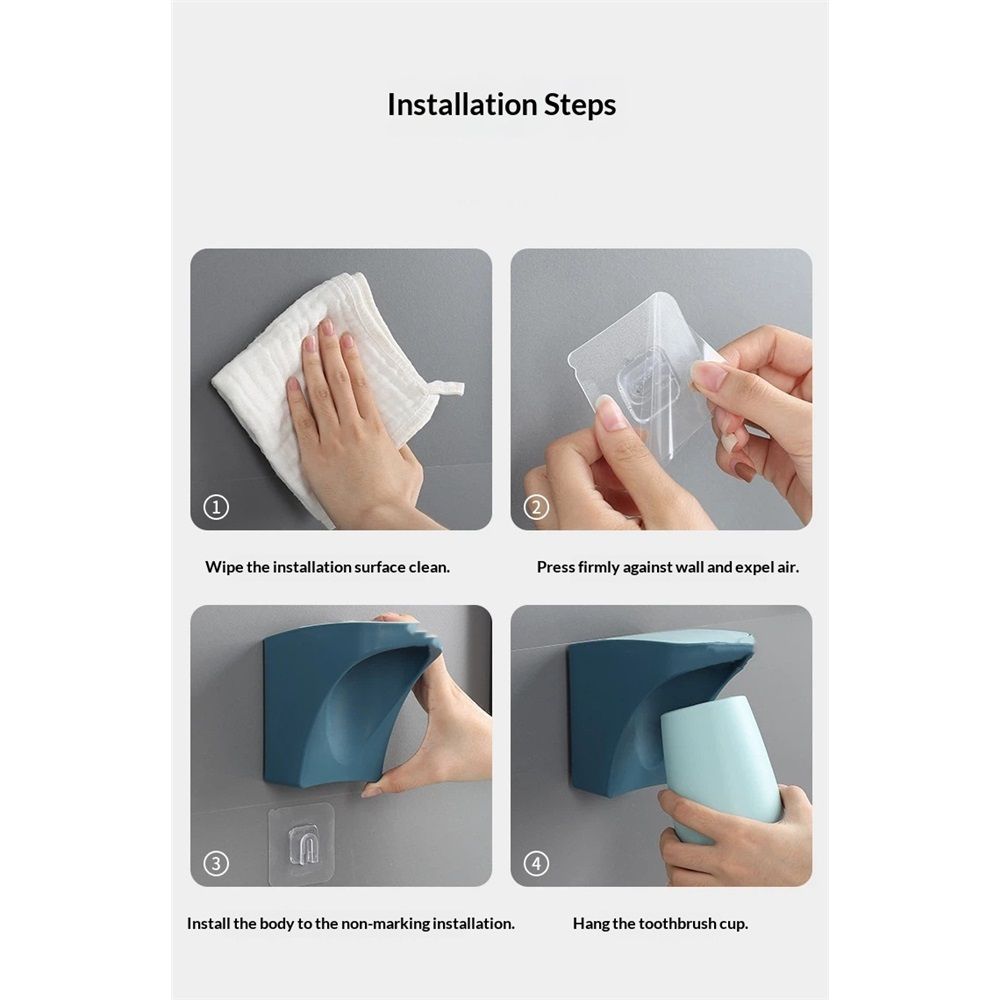 Toothbrush Holder Wall Mounted Suction Cup Set, Bathroom Storage Organizer Space Saving for Family Members Father Mother and Son/Daughter(Single - One Magnetic Cup)