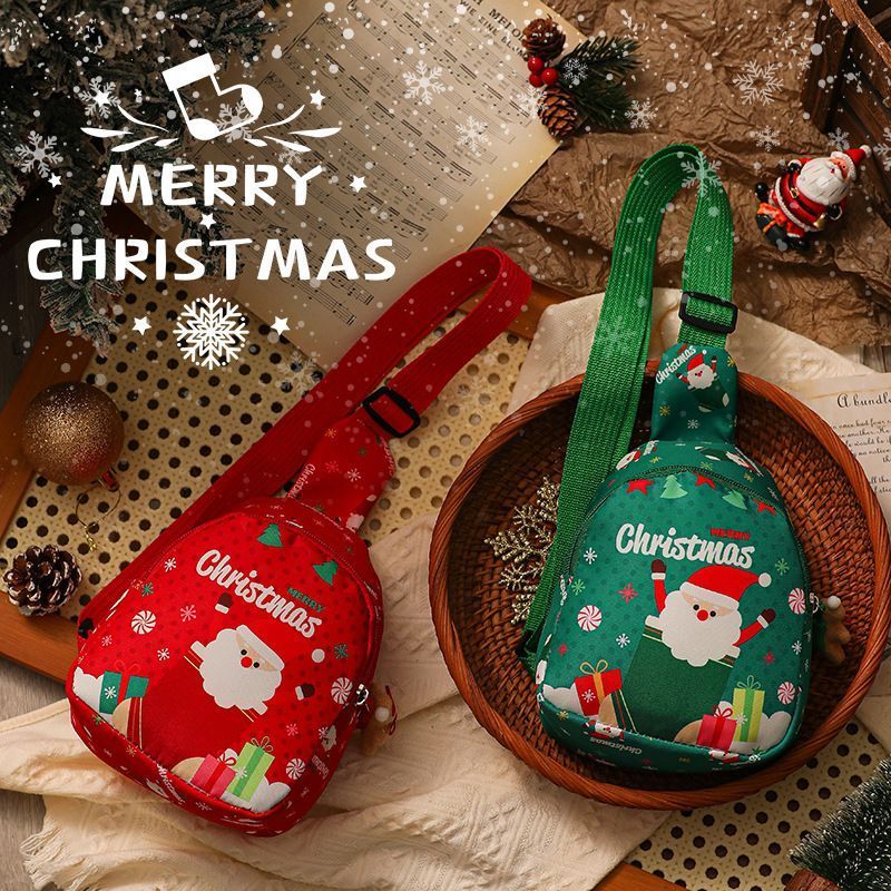 Merry Christmas Mini Gift Pouch, Green Santa Treat Bag, Multi‑use Packaging Sack for Holiday Small Gifts