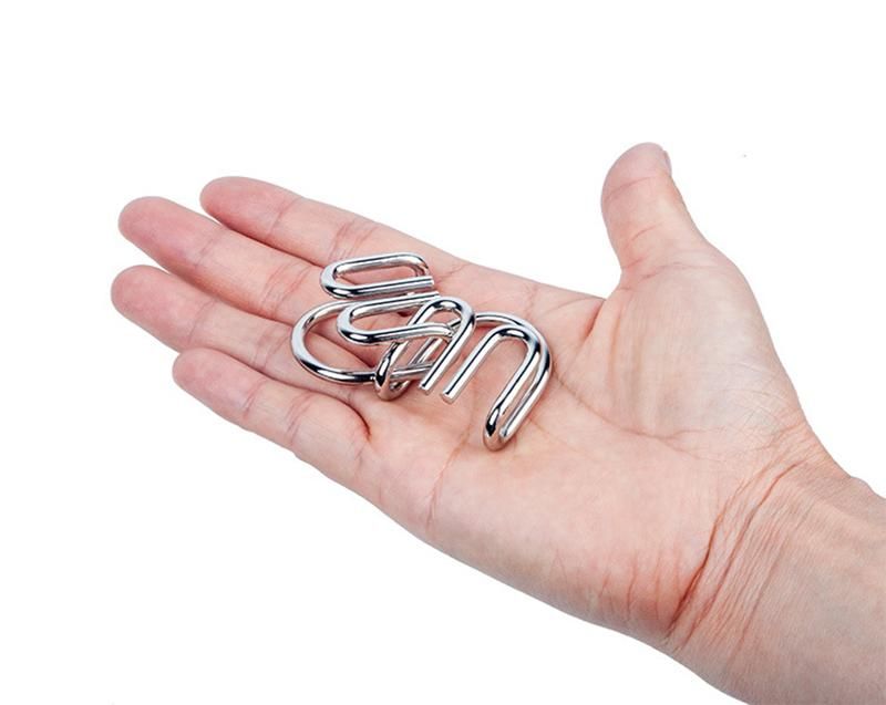 Blue Metal Puzzle Brain Teaser for Brain Training