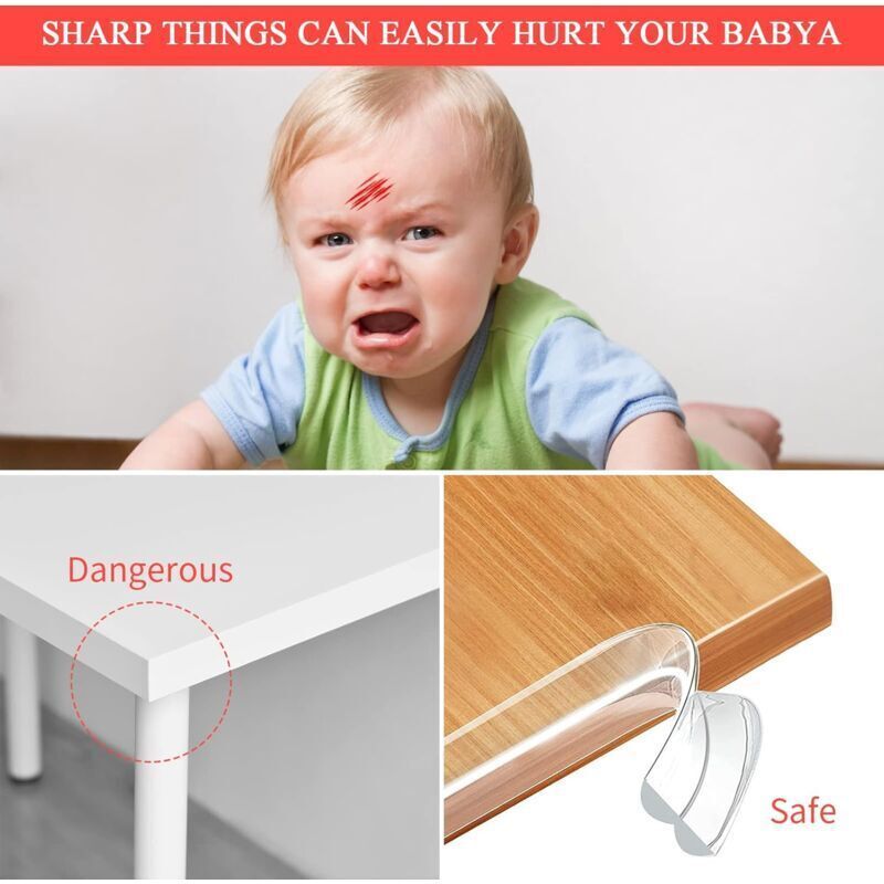 Table Corner Protector Baby, Transparent Baby Furniture Protector, Furniture Protection Strip, Pre-Adhesive PVC Baby Edge and Corner Protector, 6 m