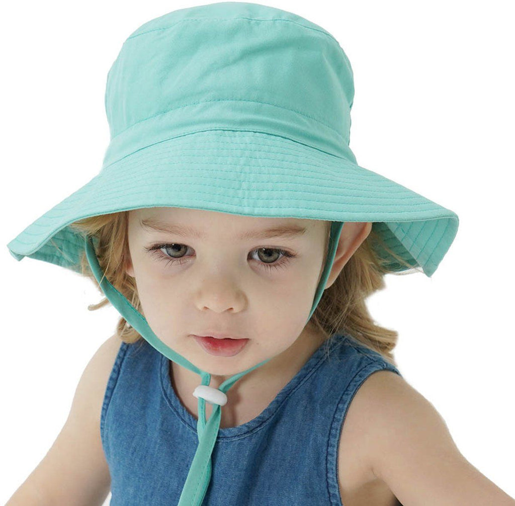 Baby Sun Hat Wide Brim Breathable Cotton Foldable Bucket Hat For Infants Outdoor Beach Travel Pink XS, 44 to 46 cm
