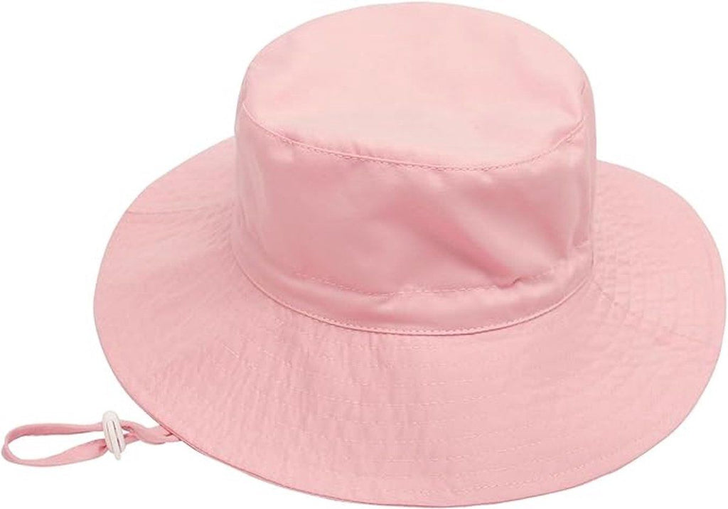 Baby Sun Hat Wide Brim Breathable Cotton Foldable Bucket Hat For Infants Outdoor Beach Travel Pink XS, 44 to 46 cm