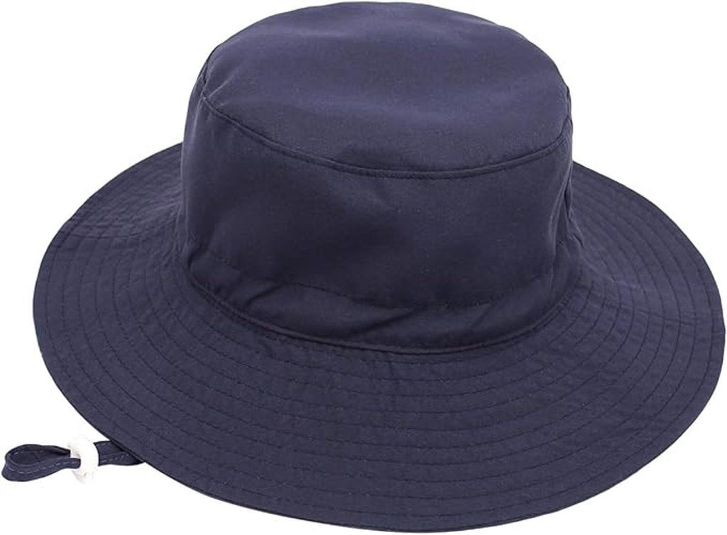 Baby Sun Hat With Wide Brim, Breathable Cotton Foldable Bucket Hat For Beach And Outdoor, Unisex, Dark Blue XS, 44 to 46 cm
