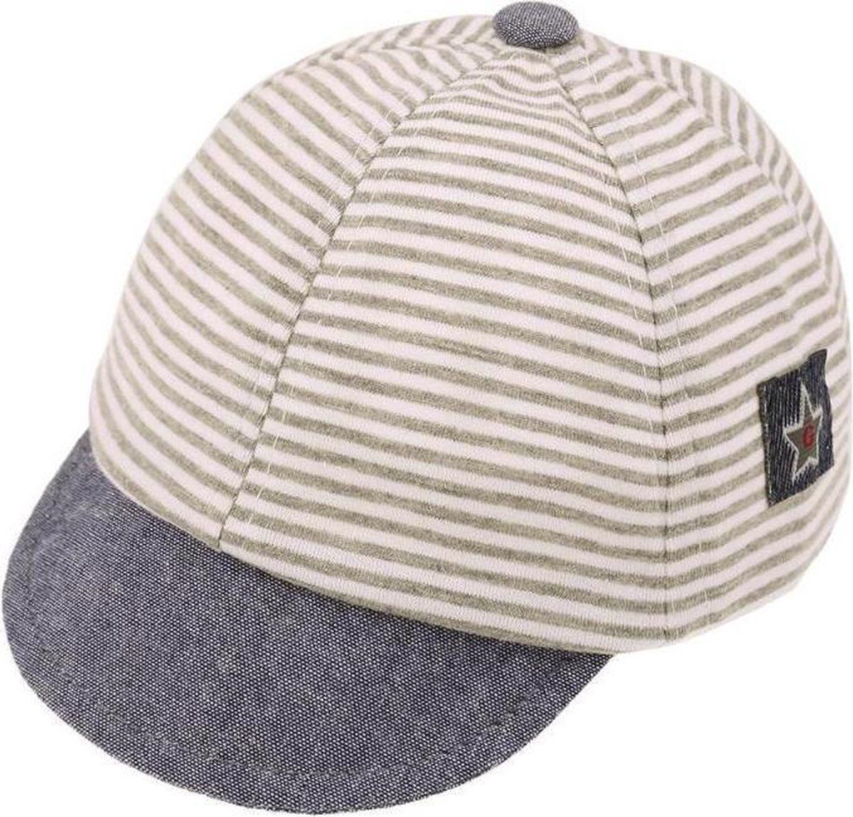 Adjustable Baby Cap Light Gray and White
