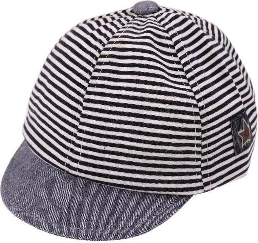 Adjustable Baby Cap Blue and White