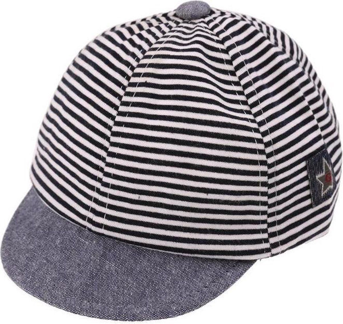 Adjustable Baby Cap Blue and White