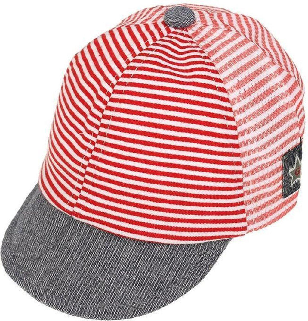 Adjustable Baby Cap Red and White