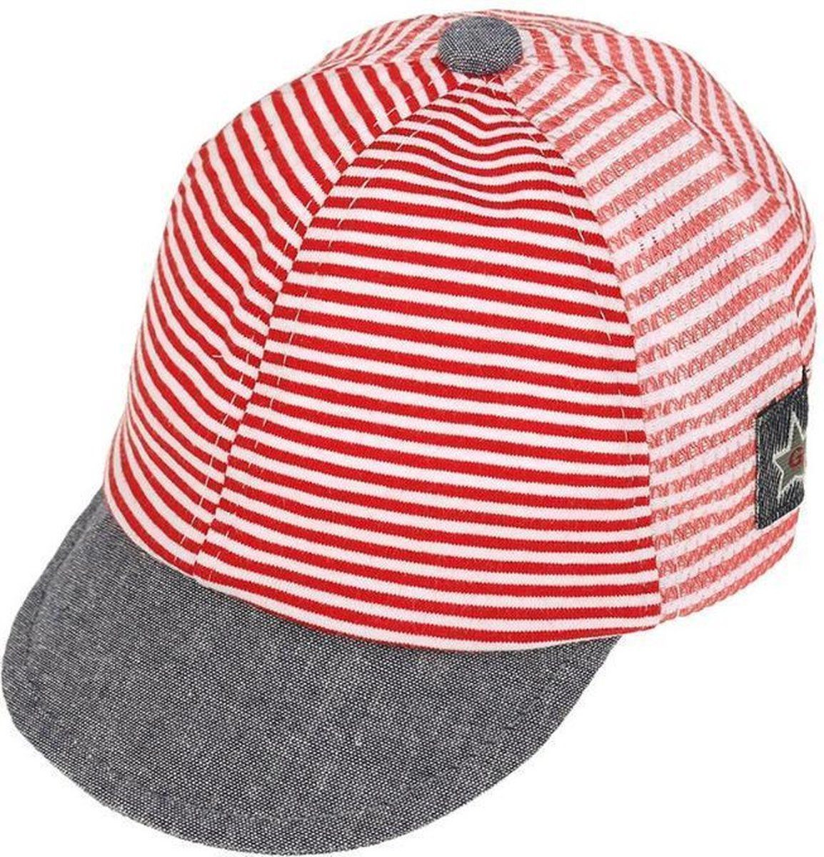 Adjustable Baby Cap Red and White