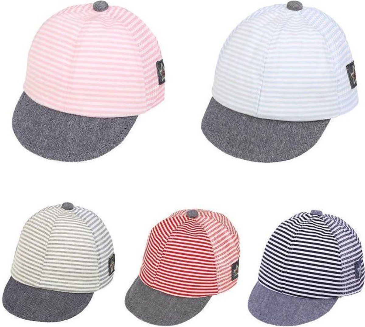 Adjustable Baby Cap Red and White