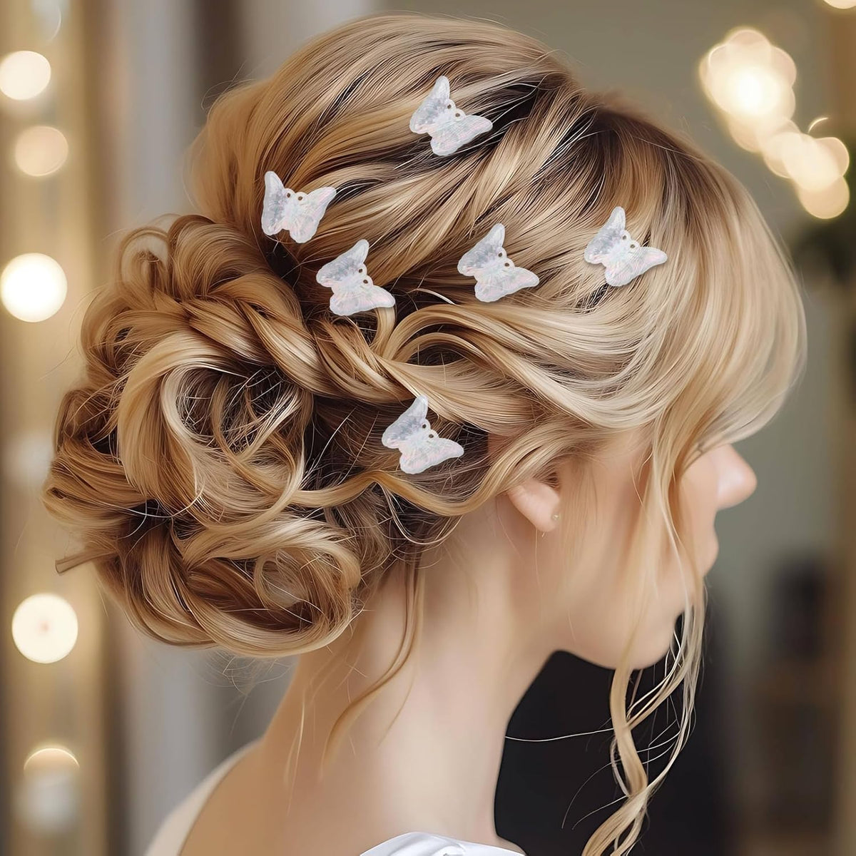 12 PCS Small White Butterfly Hair Clips for Girls, Mini Butterfly Hair Accessories Cute Side Bangs Tiny Butterfly Claw Clips Metal Braided Hair Clips for Women Girls Little Baby Kids (Clear)