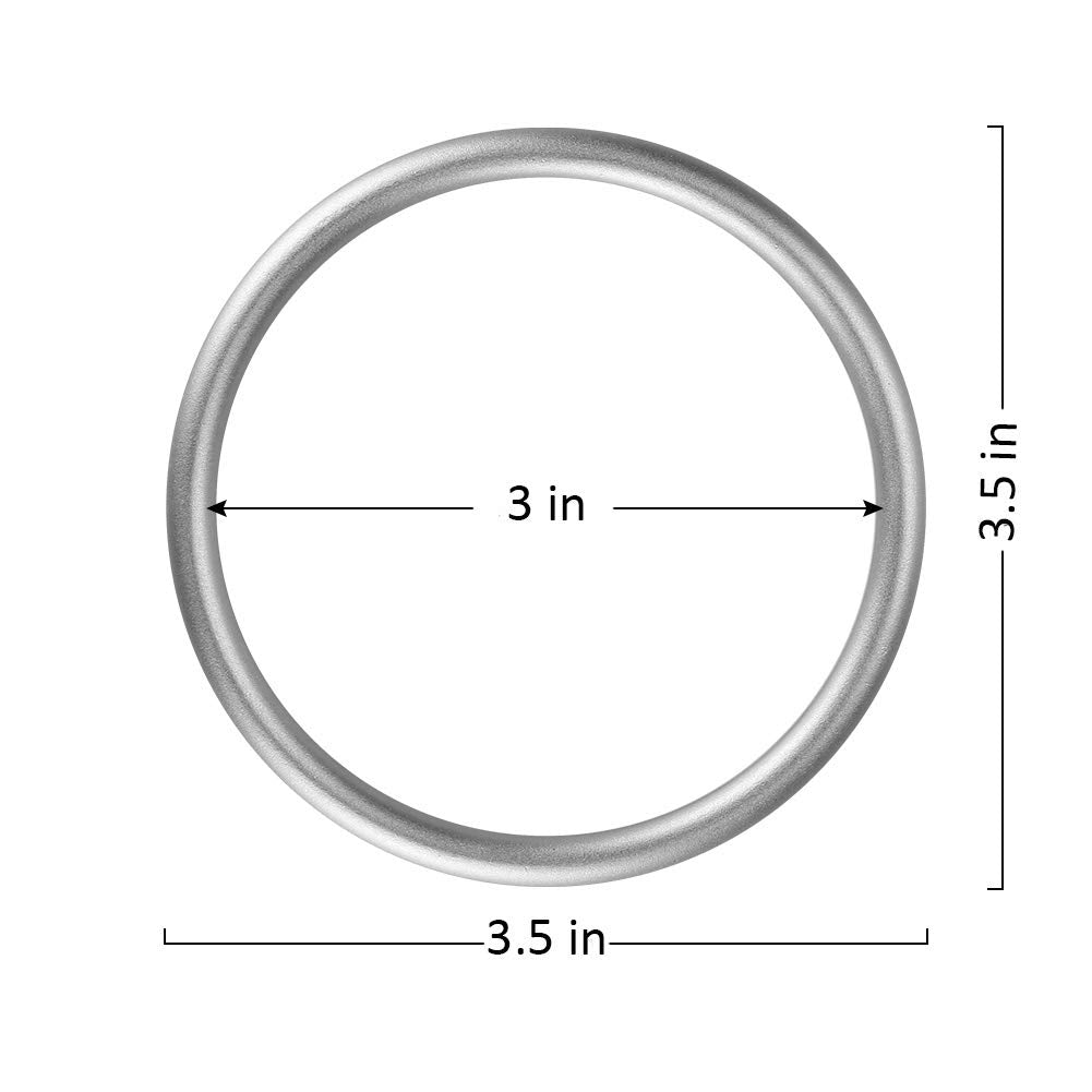 Aluminium Baby Sling Ring 3 in, Soft Wrap Carrier Rings Accessory for Infants Toddlers Newborn Kids (Silver)